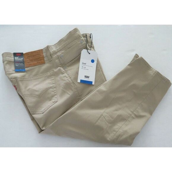 LEVI'S Cool 505 Men's Sz 34 Khaki Regular Fit Cropped 3/4 Pants - Picture 5 of 9